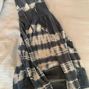 a navy blue and white hoodie